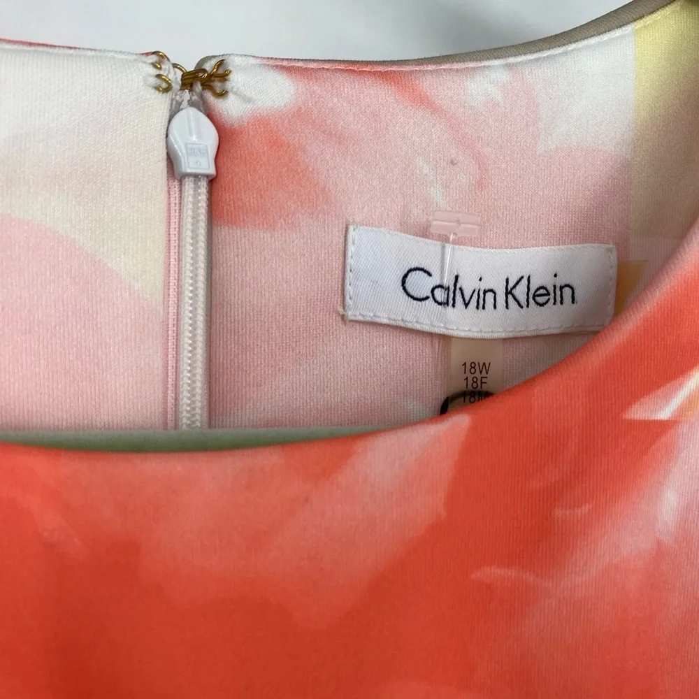 NEW Calvin Klein Pastel Floral Sleeveless Formal Dress Plus Size 18W NWT Easter - Picture 3 of 12